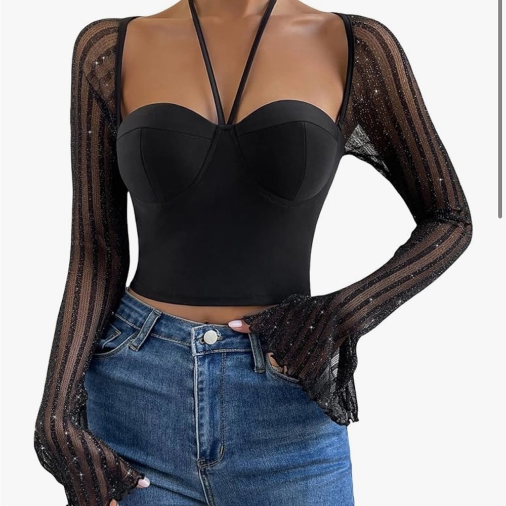Black long sleeve top